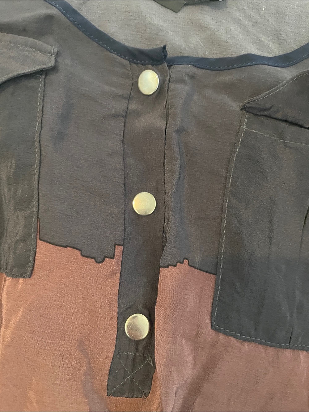 Vena Cava Navy, Mauve and Mustard Colorblock Sleeveless Tank - Picture 3 of 5